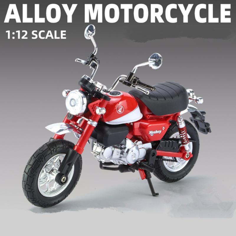 1/12 Honda Monkey 125 Alloy Sports Motorcycle Model Diecast Street Racing Motorcycle Model Simulation Sound Light Kids Toys Gift