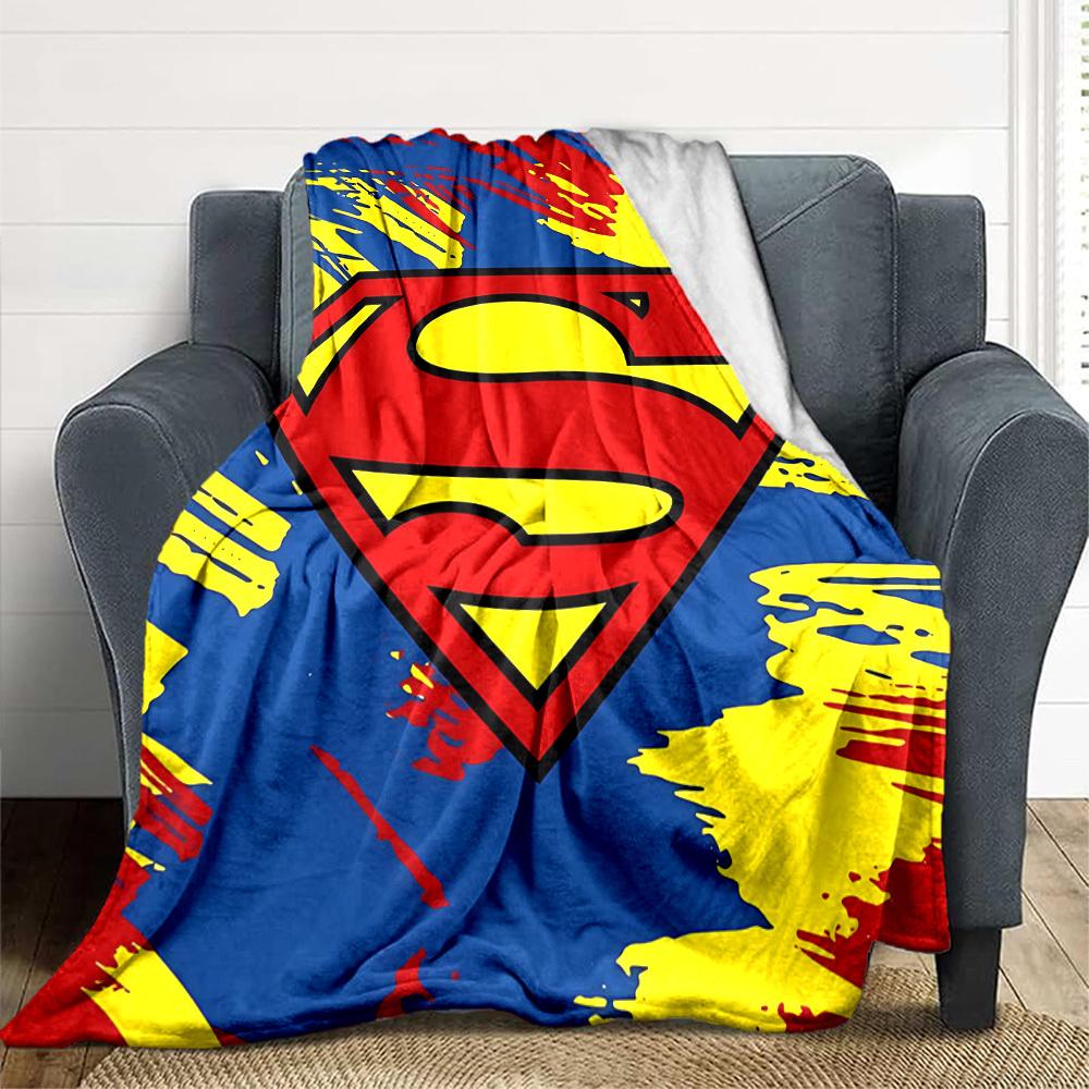 

1pc Superman, Logo Blanket Polyester Fiber, All Season Comfort for Sofa, Bed, Office, Car, Camping Ideal Home Decor & Gift, Office Comfort 80x120cm