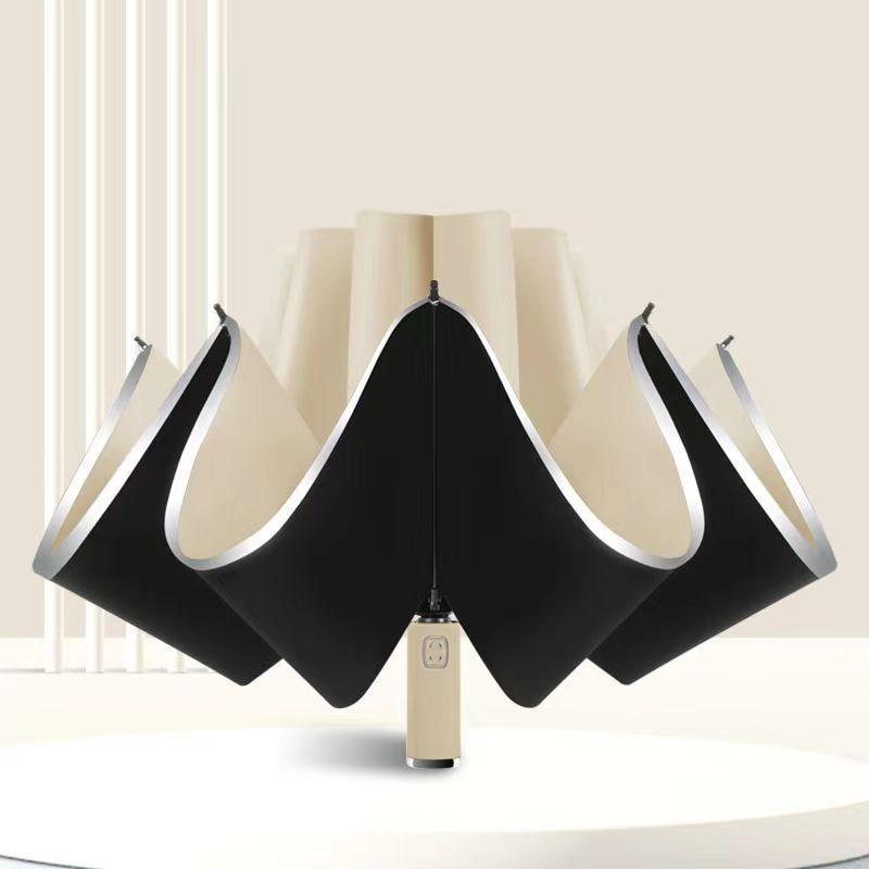 Automatic Advertising Umbrella Printing Lettering Logo Business Three-fold Gift Umbrella Wholesale Sunscreen Sunshade Rain Folding Umbrella