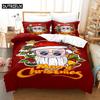 Red Christmas Duvet Cover Set King Queen Size for Single Double Bed Linens Quilt Comforter Pillow Case 3D Full Twin 3PCS 2PCS