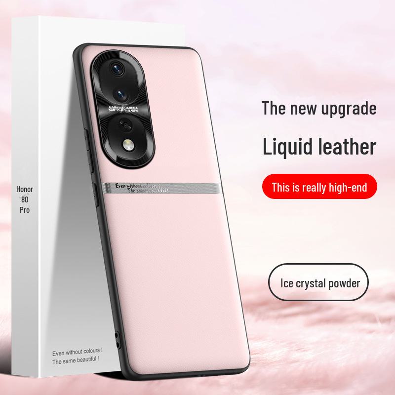 Protective Liquid Leather Case for Honor 80 Pro, Anti-fall and Anti-fouling, Available for Individual Purchase.