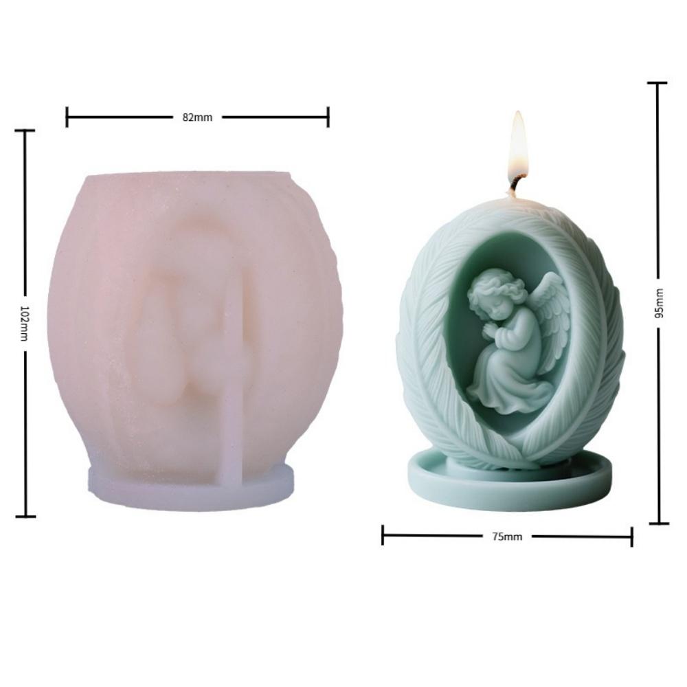Feather Angel Candle Silicone Mold Wings Boy Gilrs Angel Candle Silicone Mould Resin Gypsum Molds Home Decoration Gift Ornament