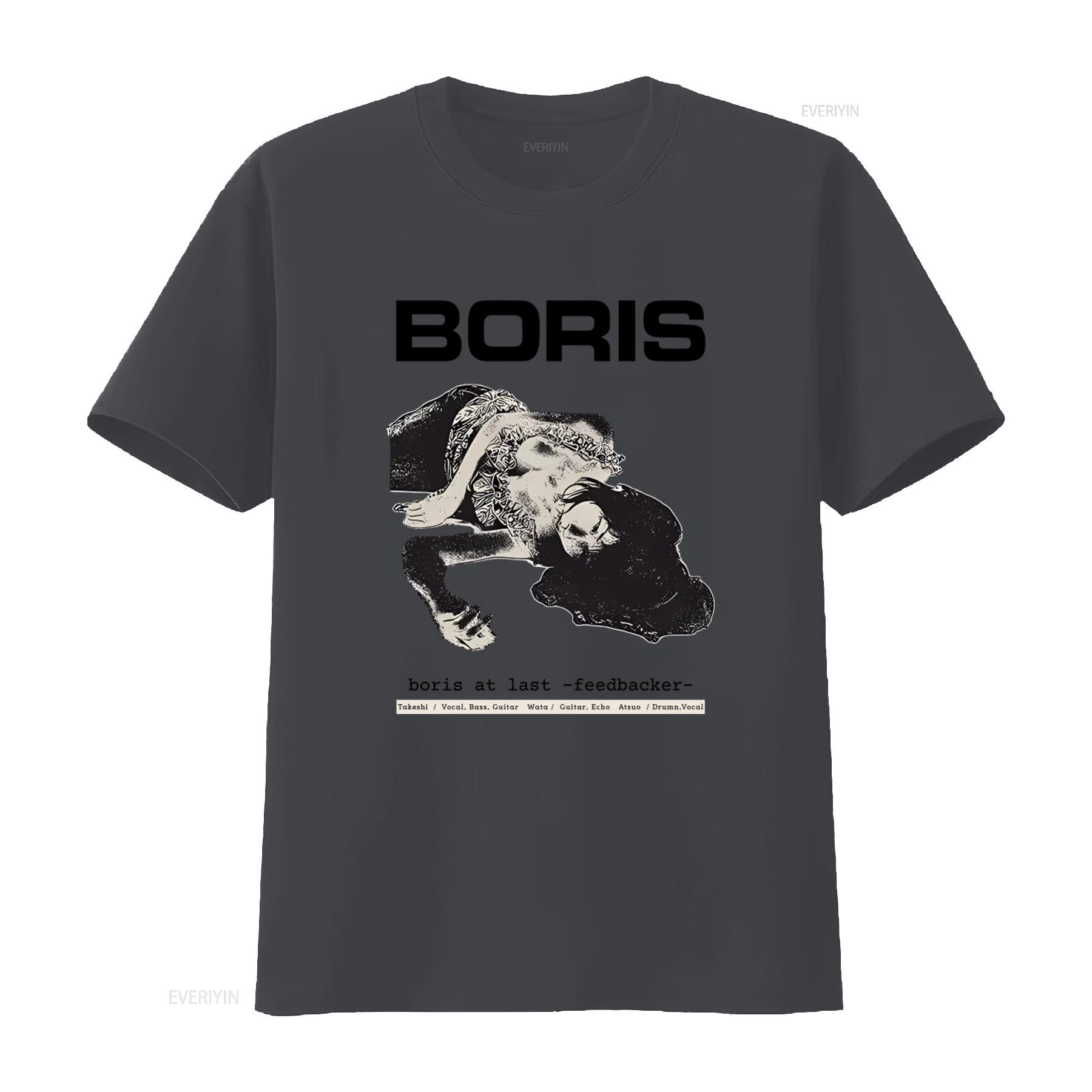 

Boris At Last Feedbacker Psychedelic Rock Noise Band T shirt for vintage Washed Versatile Unisex graphic fashion 4XL
