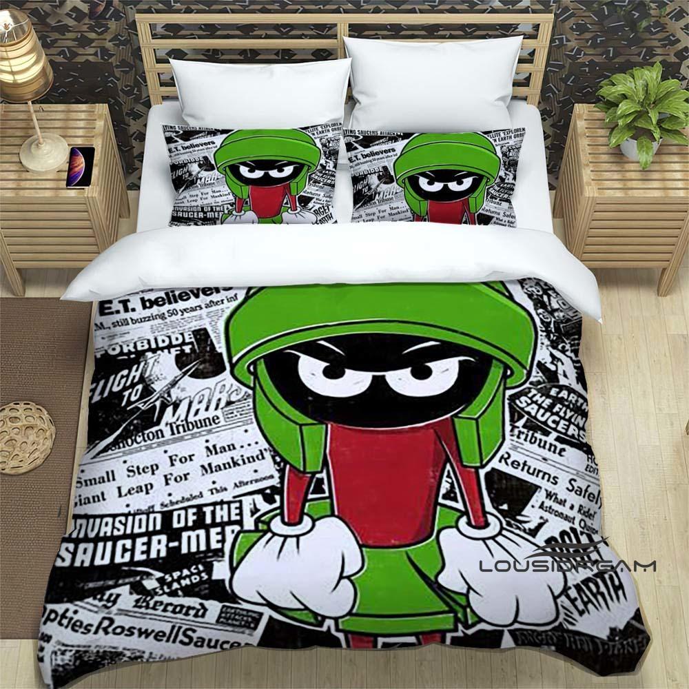 2026 New Cartoon "Marvin The Martian" Themed Duvet Cover and Pillowcase Set, Children's Bedding Set, Bedroom Decor