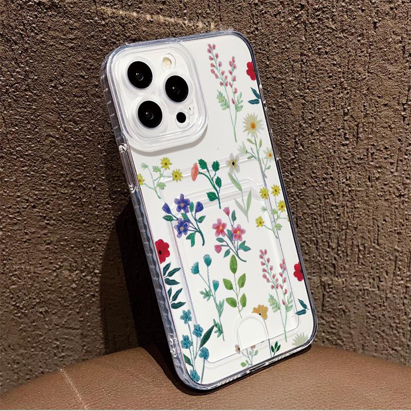 Držák na karty Silikonová peněženka Kapsa Pouzdro Pro iPhone 17 Air 16 Pro Max Samsung A06 A16 A36 A56 Xiaomi Redmi Note 12 13 14 Kryt Průhledný nárazník telefonu