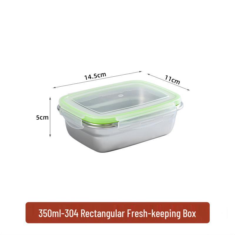 

304 Stainless Steel Lunch Box with Lid - Fresh-Keeping, Lock & Lock Fruit Bento, Refrigerator Storage