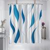 1P Blue Abstract Printed Waterproof Shower Curtain Shower Partition Hanging Curtain With 12 Hooks Multiple Sizes Easy To Install