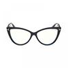 Tom Ford Eyeglasses Cat Eye Full Rim  Bordeaux Frame And Clear Blue Block Lenses Lens Ft5843 B074 Black