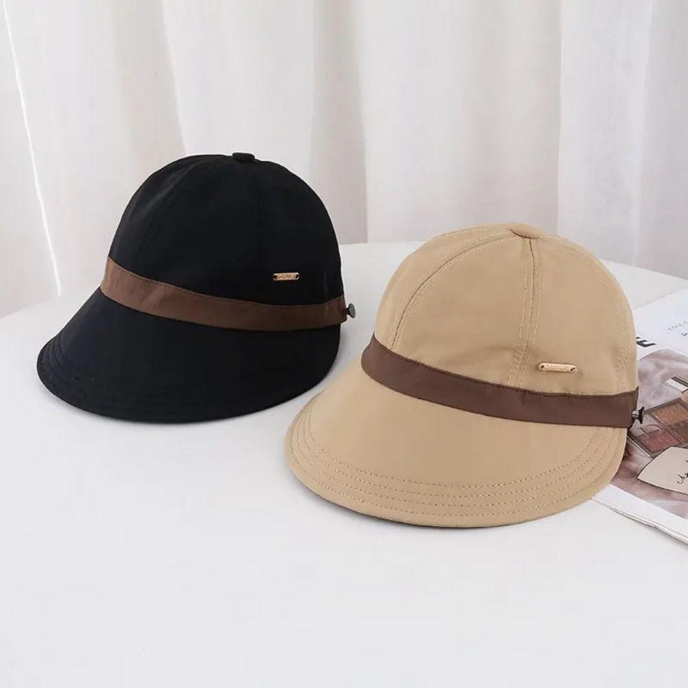 Breathable Outdoor Beach Hat Solid Color Sun Protection Cap Simple Duckbill Hat Hiking