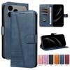 Line Leather Case For iPhone 17 16 15 14 13 12 11 Pro Max Plus Mini Air Phone Case Flip Wallet Card Slot Stand Phone Book Cover