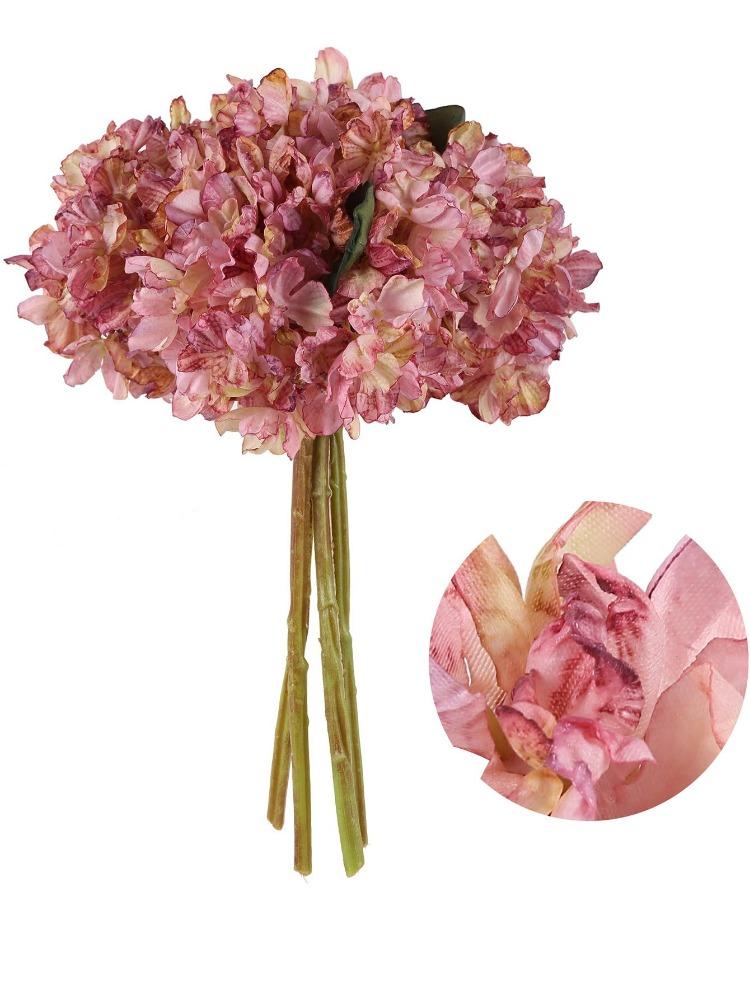 4 Pcs Large Vintage Dried Hydrangea Silk Artificial Flowers Fake Flowers Wedding Decorations for Ceremony Centerpieces Flower Craft Floral Arrangement