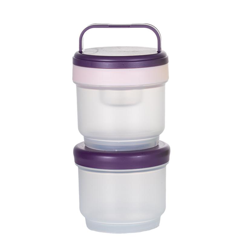 Double Layer Leak Salad Cup Oatmeal Container With Spoon & Sauce Box Portable Overnight Oats Jar