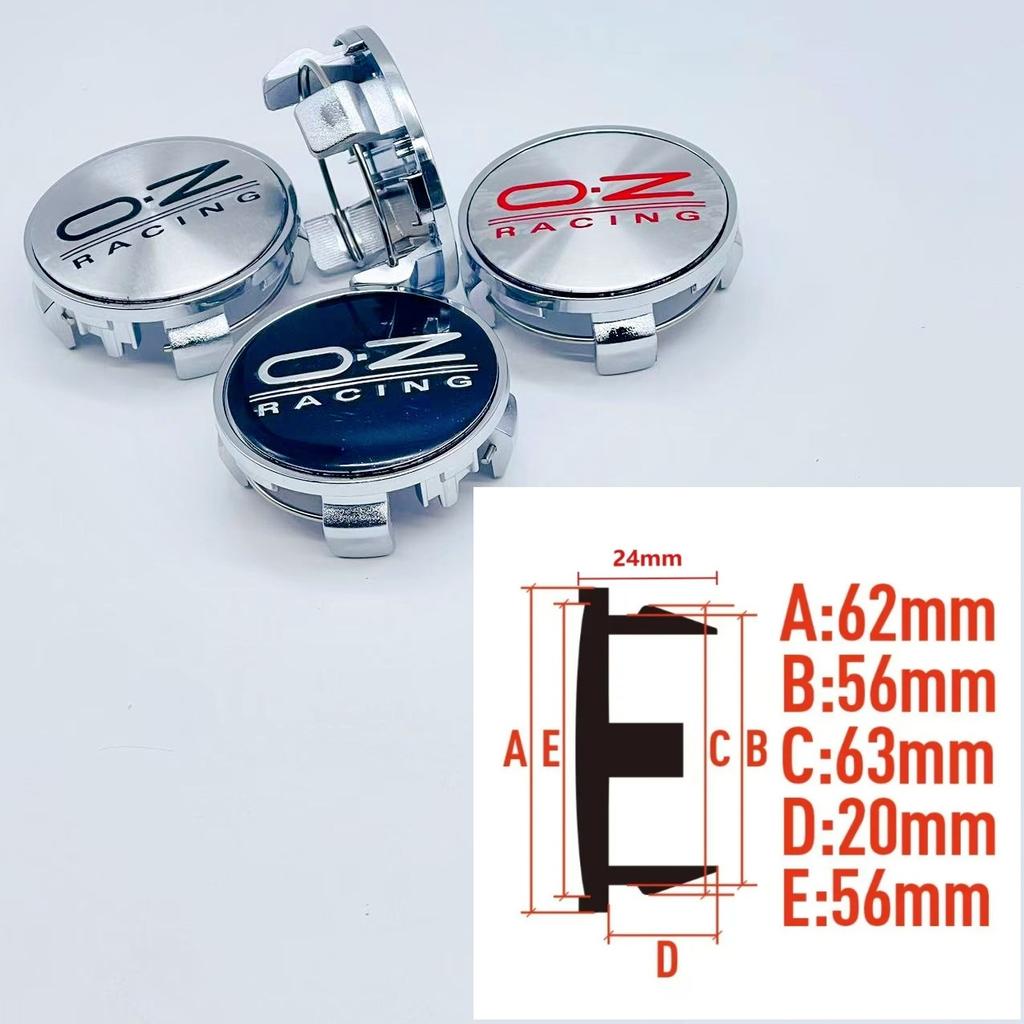 AAZD1 4pcs 3D 62mm Car emblem Wheel hub Center Cap For 56mm OZ Badge covers sticker Decals Styling accessories