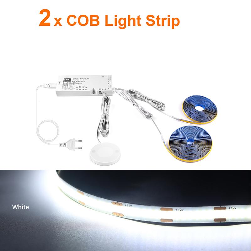 12V COB LED Streifen Licht 320LED/M Durchdringbare Holz Hand Motion Sensor Touch Dimmer Schalter DIY Regal Speisekammer schaufenster Hintergrundbeleuchtung Lampe