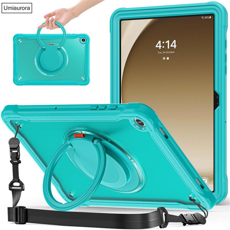 For Samsung Tab A9 8.7 SM-X110 A9+ A11+ Plus 11 Inch SM-X230 X210 X130 Pull Ring Stand Strap Tablet Case Shockproof Armor Funda