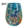 Vogel und Blume Teetasse Meeresschildkröte Glasbecher, Ozean-Thema Trinkbecher, Borosilikat Kaffee Saft Wein für Saft, Strandgeschenk Naturfreunde