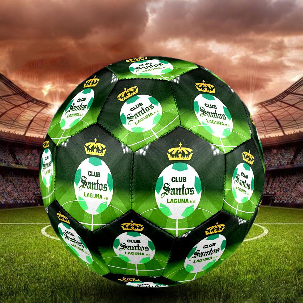 Club Santos Laguna Print Size 5 Soccer Ball, Standard Match Football for Sports Game and Team Practice, Ideal Gift for Soccer Fans