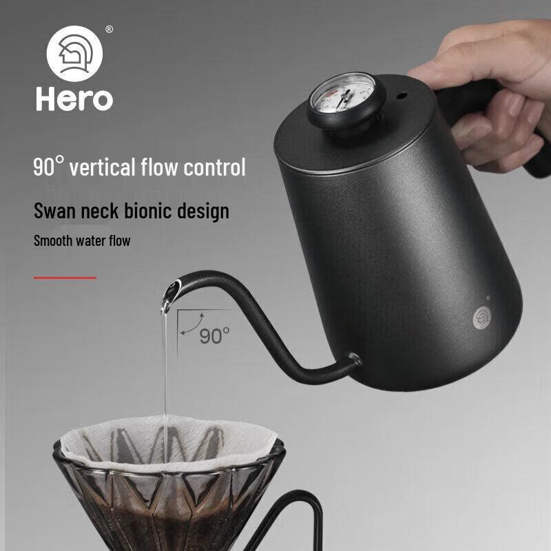 Hero C07Pro 304 Stainless Steel Pour-Over Coffee Kettle with Temperature Display