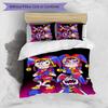 Set Lenzuola 3 Pezzi Stampa Cartone Animato Digital Circus Morbido Traspirante Copripiumino Federe Set Lavabile Decorazione Camera da Letto Regalo per la Casa