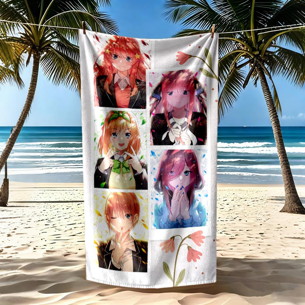 Quintessential Quintuplets Beach Towel Soft Durable Quick-Dry Comfortable Lightweight