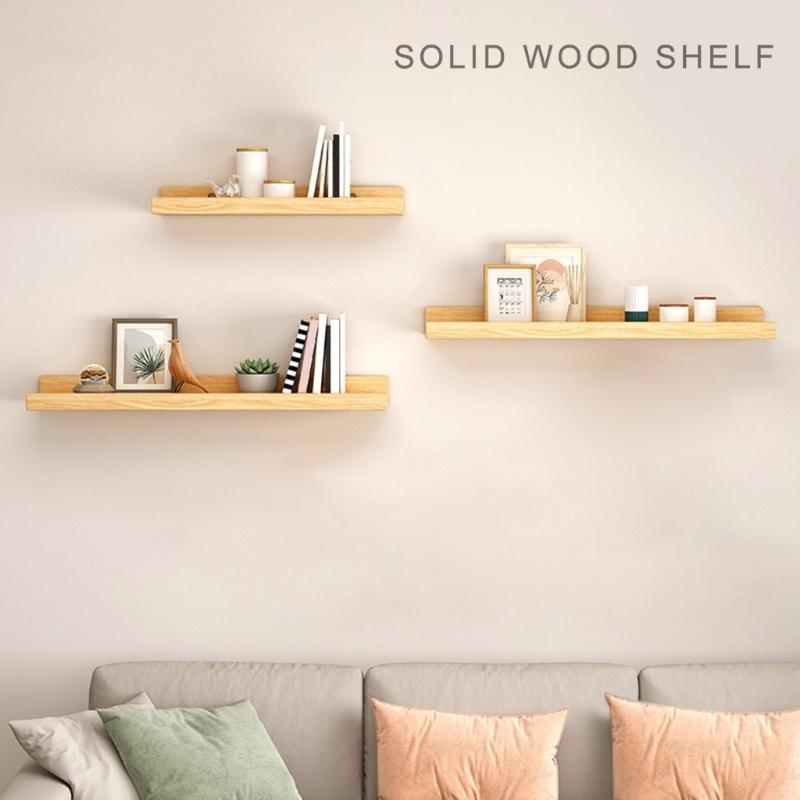 Estante Práctico de Madera para Montar en la Pared Estante Decorativo para Baño Solución de Almacenamiento que Ahorra Espacio para la Sala de Estar Decoración de Oficina