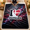 Flannel BlanketDenmark Football Warm Soft Throw Blanket for Indoor Sofa Bed Living Room Use