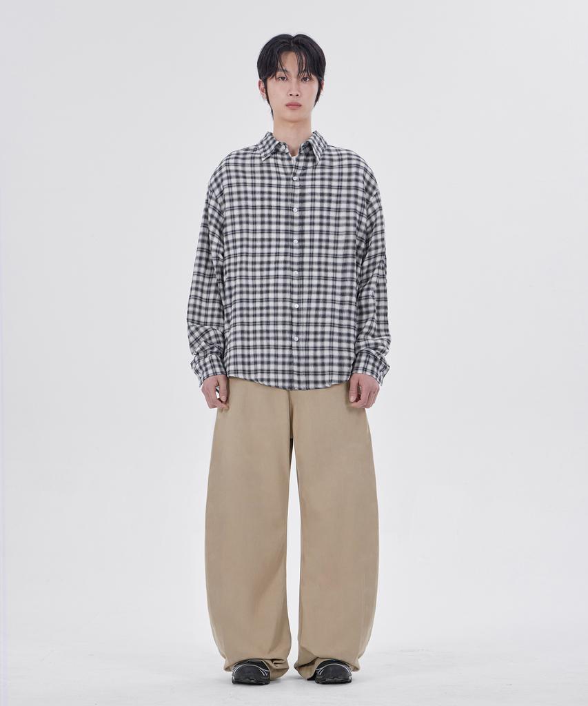 Good Life Works High Curved Wide Cotton Pants Beige