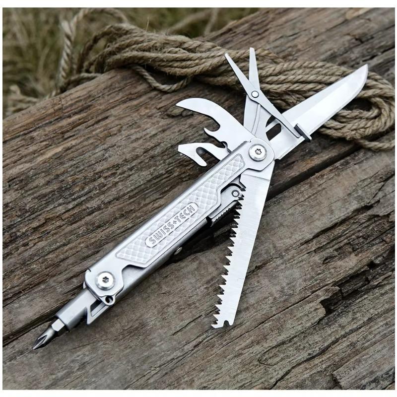 SWISS TECH 11 in 1 Scissors Screwdriver Mini Utility Outdoor Portable Survival Camping EDC Tools Gadgets5