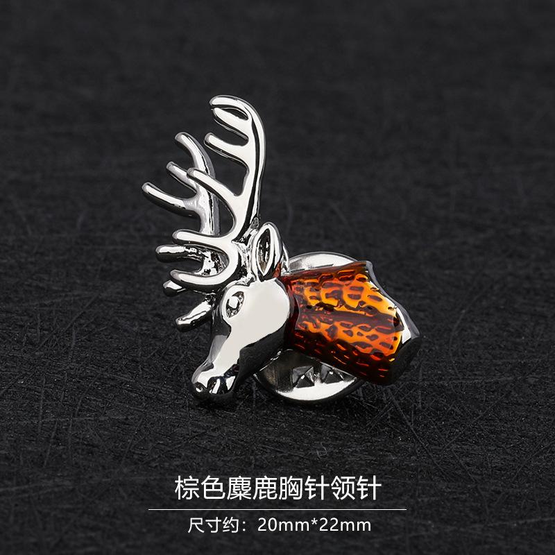 Gift Box Men'S Fashion Temperament Crystal Brooch Collar Pin Suit Brooch Collar Pin Trend Corsage