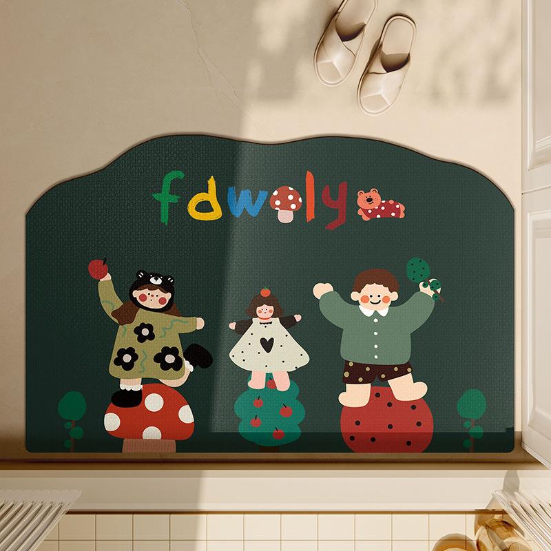 Bathroom Anti-slip Floor Mat Household Bathroom Door Absorbent Quick-drying Foot Mat Dirt-resistant No-wash and Fall-proof Carpet Can Be Cut