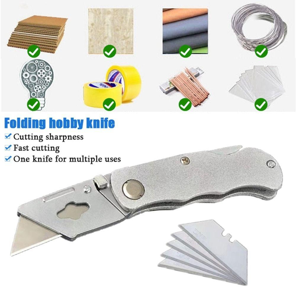 SK5 Steel Blades Art Knife Foldable Box Cutter Hand Cutting Tool Folding Knife Cartons