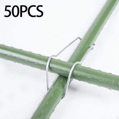 50 Pieces Plant Cages Connector Climbing Pipe Fixing Buckle Gardening Supplies Metal Vines Stakes