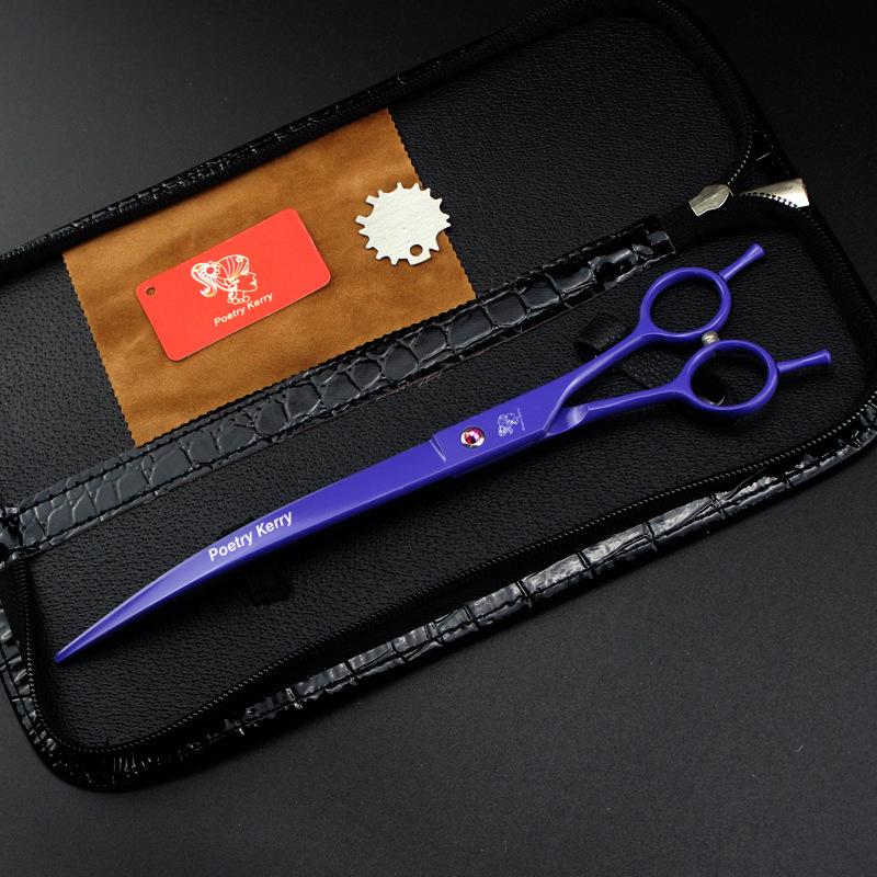 9-inch Angled Curved Grooming Scissors for Pets with Bag