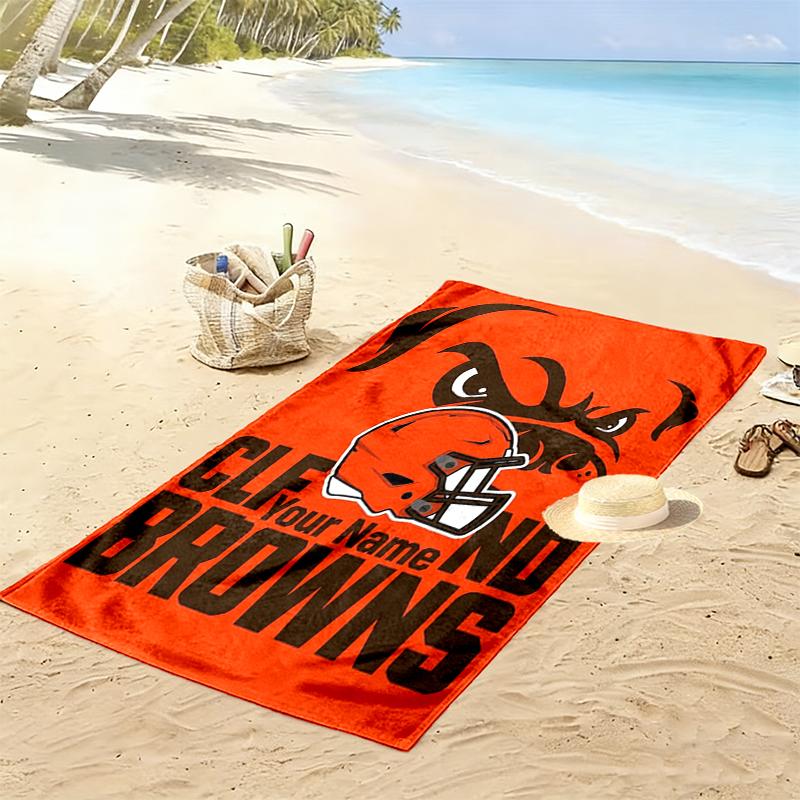 Custom NameBrowns Helmet Beach Towel Soft Microfiber Summer Towel Quick Dry Absorbent Towel for Beach Swimming Pool Travel