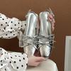 Versatile flow square head bow word with bag head sandals women's new light mouth with skirt sandals