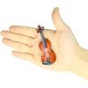 Wooden Miniature Violin with Stand, Bow and Case, Mini Musical Instrument, Dollhouse Model Miniature Home Decoration (3.15")