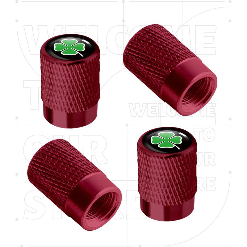 For Alfa Romeo Four-leaf Clover 156 159 Giulia LOGO 4pcs Car Wheel Tire Valve Aluminum Caps Tyre Stem Covers Airdust Waterproof ze2