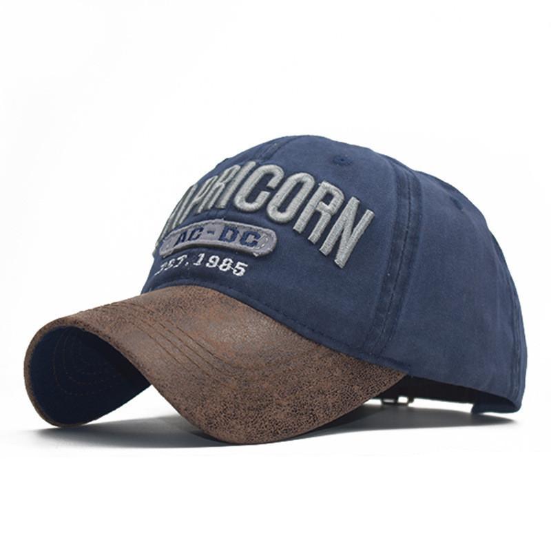 Tongue Cap Duck Pu Splicing Distressed Cotton Baseball Cap 3d Embroidery Letter