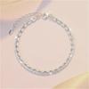 Funkelnde doppelreihige Armbänder für Damen Mädchen Vintage 925 Sterling Silber Kleine Perlen Kette Armband Tägliches Tragen Zirkon Geschenke