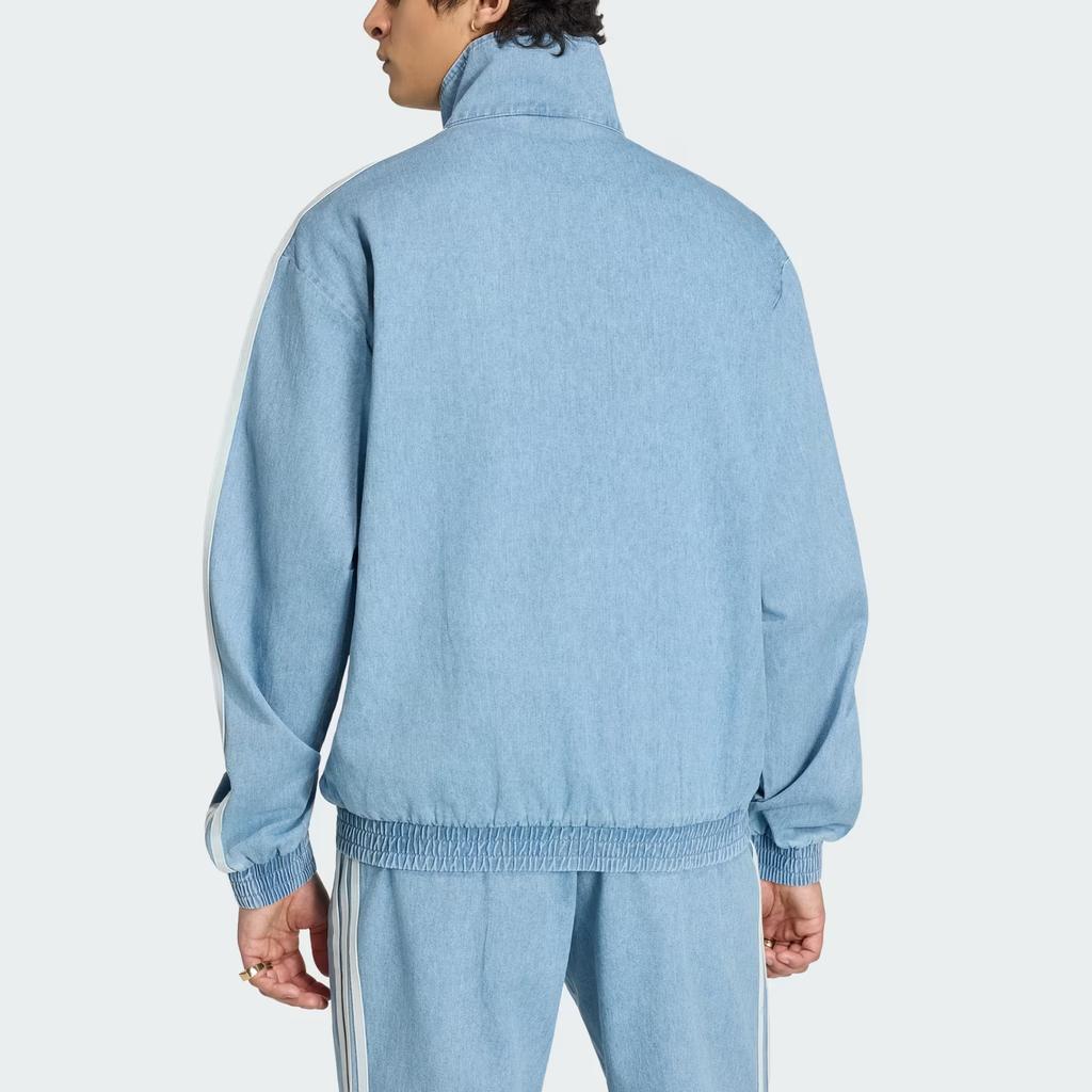 adidas Originals Firebird Sports Stripe Zip Long Sleeve Denim Jacket Men Jackets KX1196