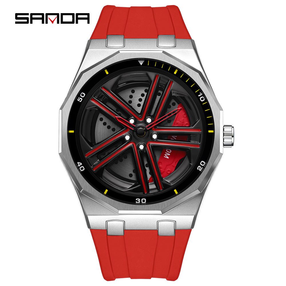 SANDA 1162 Men's Trendy Waterproof Rotating Wheel Quartz Watch