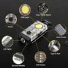 COB Keychain Work Light with Dual Light Source Rechargeable Solar Powered 9 Modes Magnet Base for Camping Fishing Repair Walk