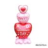1pc Base Stand Happy Valentine's Day Heart To Heart Balloons Love Heart Bear Balloon Wedding Valentine's Day Decorations