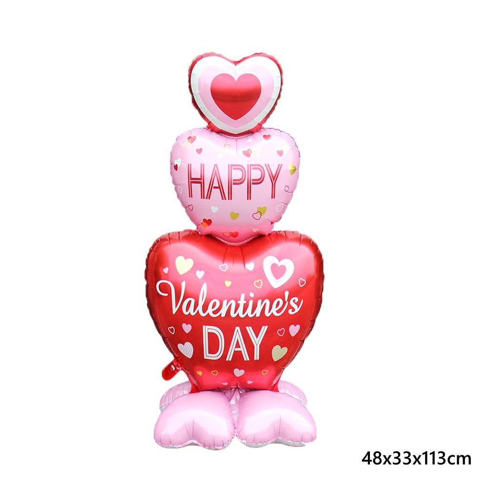1pc Base Stand Happy Valentine's Day Heart To Heart Balloons Love Heart Bear Balloon Wedding Valentine's Day Decorations