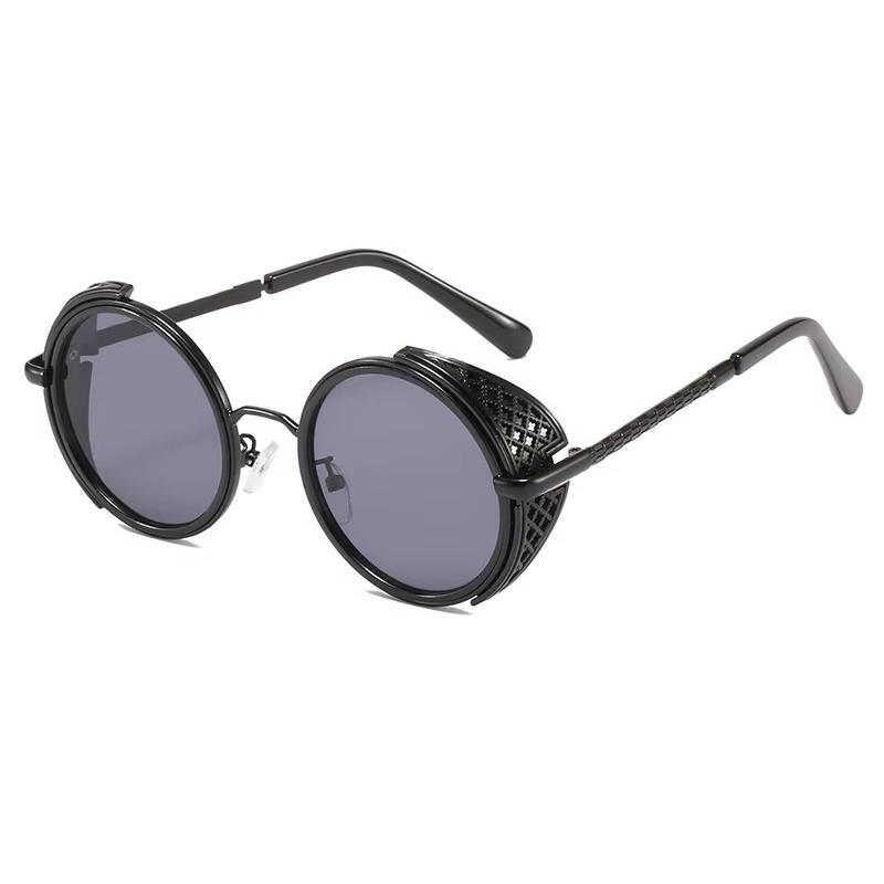 

Round Frame Steampunk Sunglasses for Men Women Classic Vintage Trend Design Driving Travel Goths Punk Sun Glasses Eyewear 2025 As Show чёрный