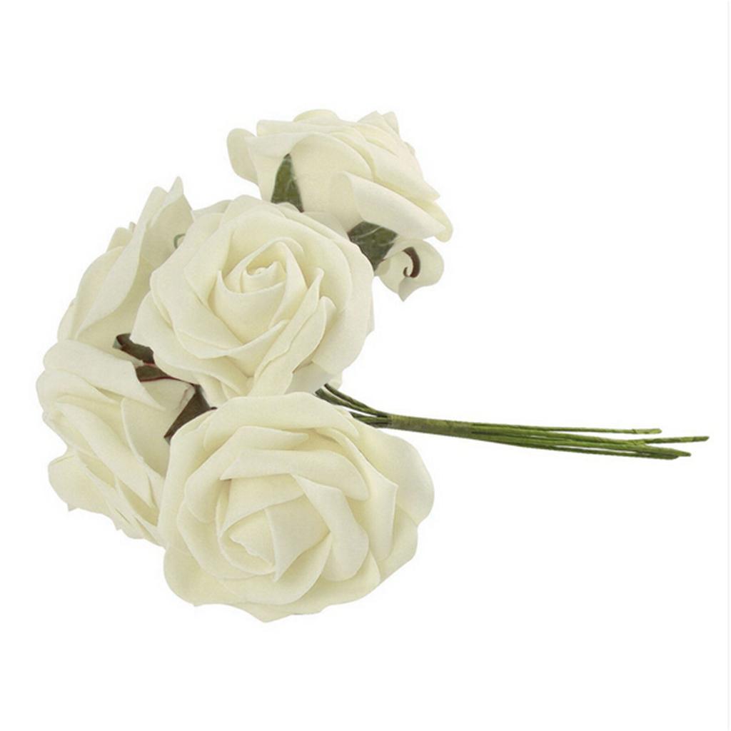 0Pcs Wedding Flowers Foam Roses Artificial Bride Delicate Colorfast Candy