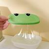 Doppelschichtige Cartoon-Frosch-Seifenschale, Badezimmer-Ablauf-Macaron-Seifenschale Badezimmer-Gadgets