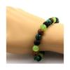 Bracelet Perles - Pierres et Minéraux - Péridot, Malachite, Onyx Noir - 8 mm - Fabriqué en France - Mixte