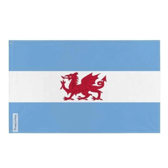 Drapeau - Puerto Madryn - 64 X 96 Cm - Polyester - Impression Recto/verso - Œillets En Fer
