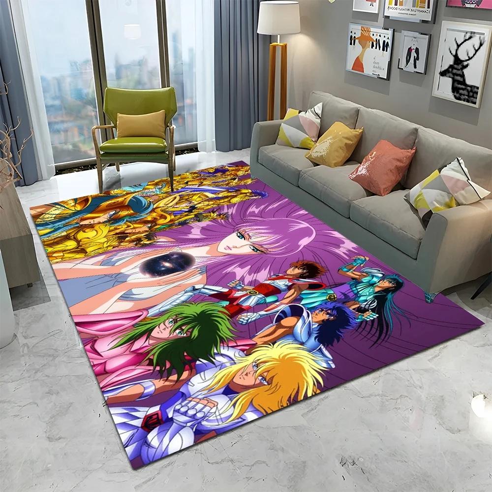 Retro Saint Seiya Anime Karikatür Halı Halı Ev Oturma Odası Yatak Odası Kanepe Paspas Dekor, çocuk oyun Alanı Kilim kaymaz Zemin Mat